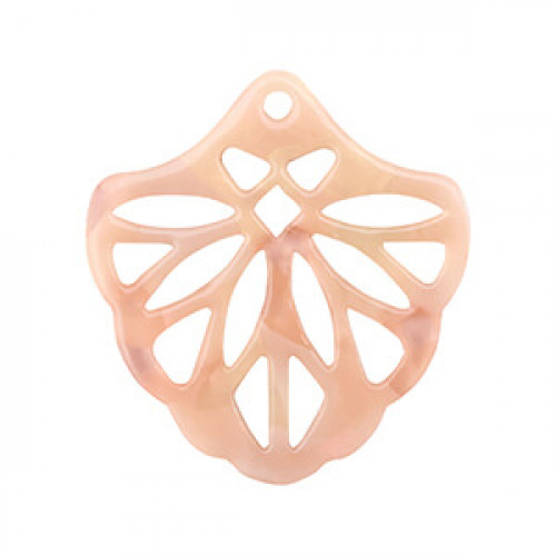 Resin pendant 40mm - Peach pink opal